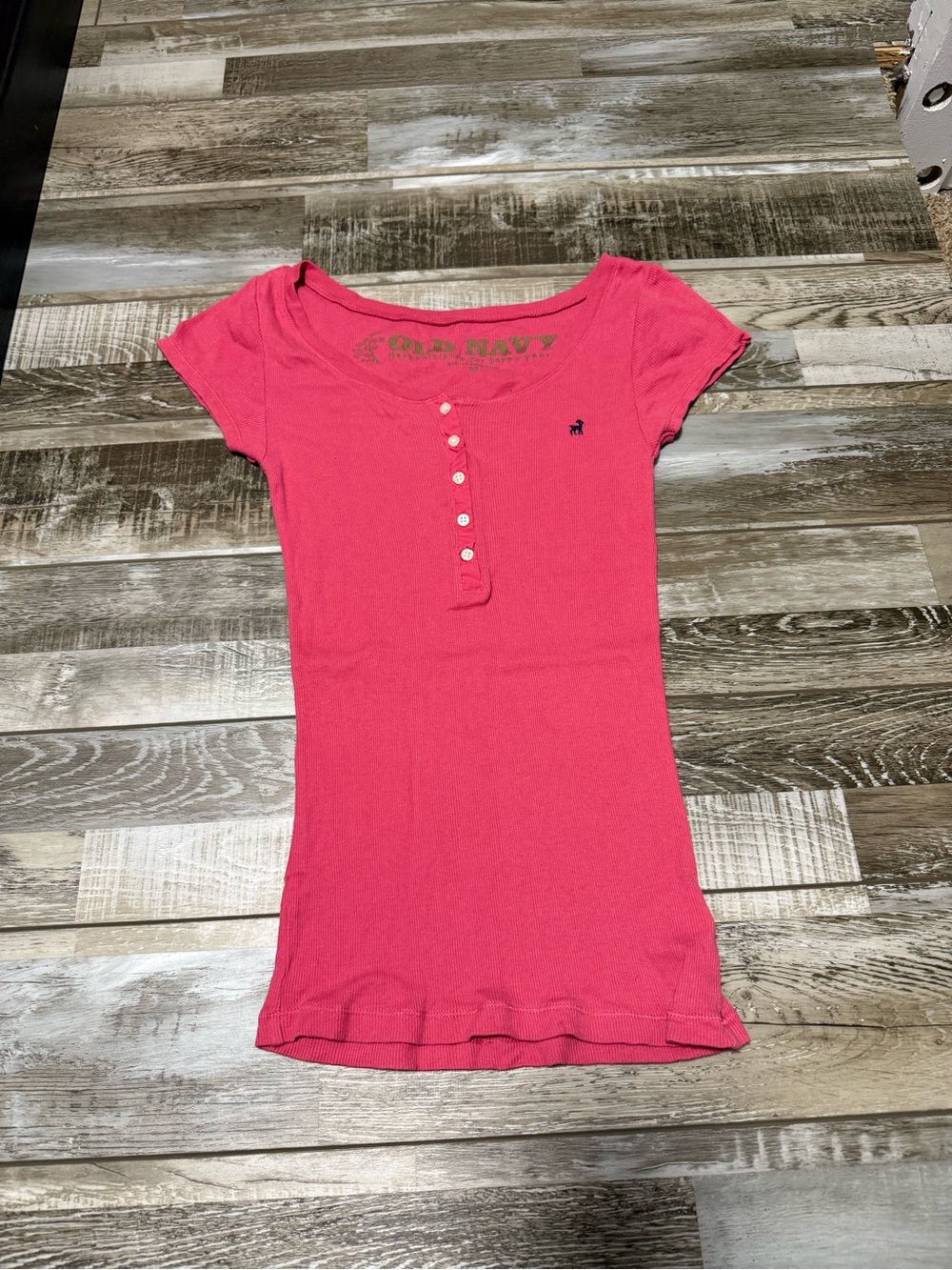 Y2K Old Navy Button Henley Tee Size M